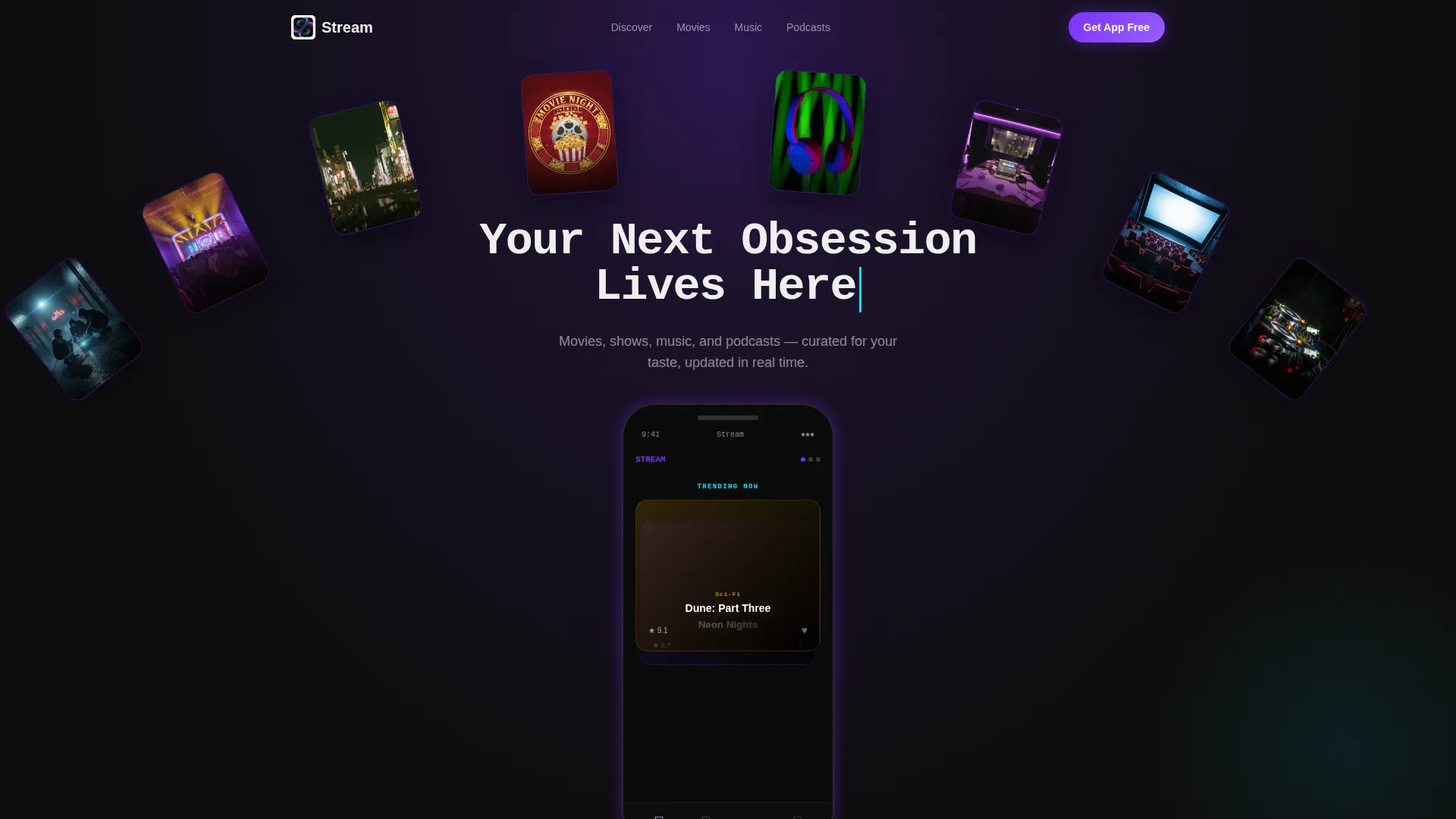 Entertainment App Landing Page Template