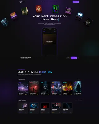 Entertainment App Landing Page Template