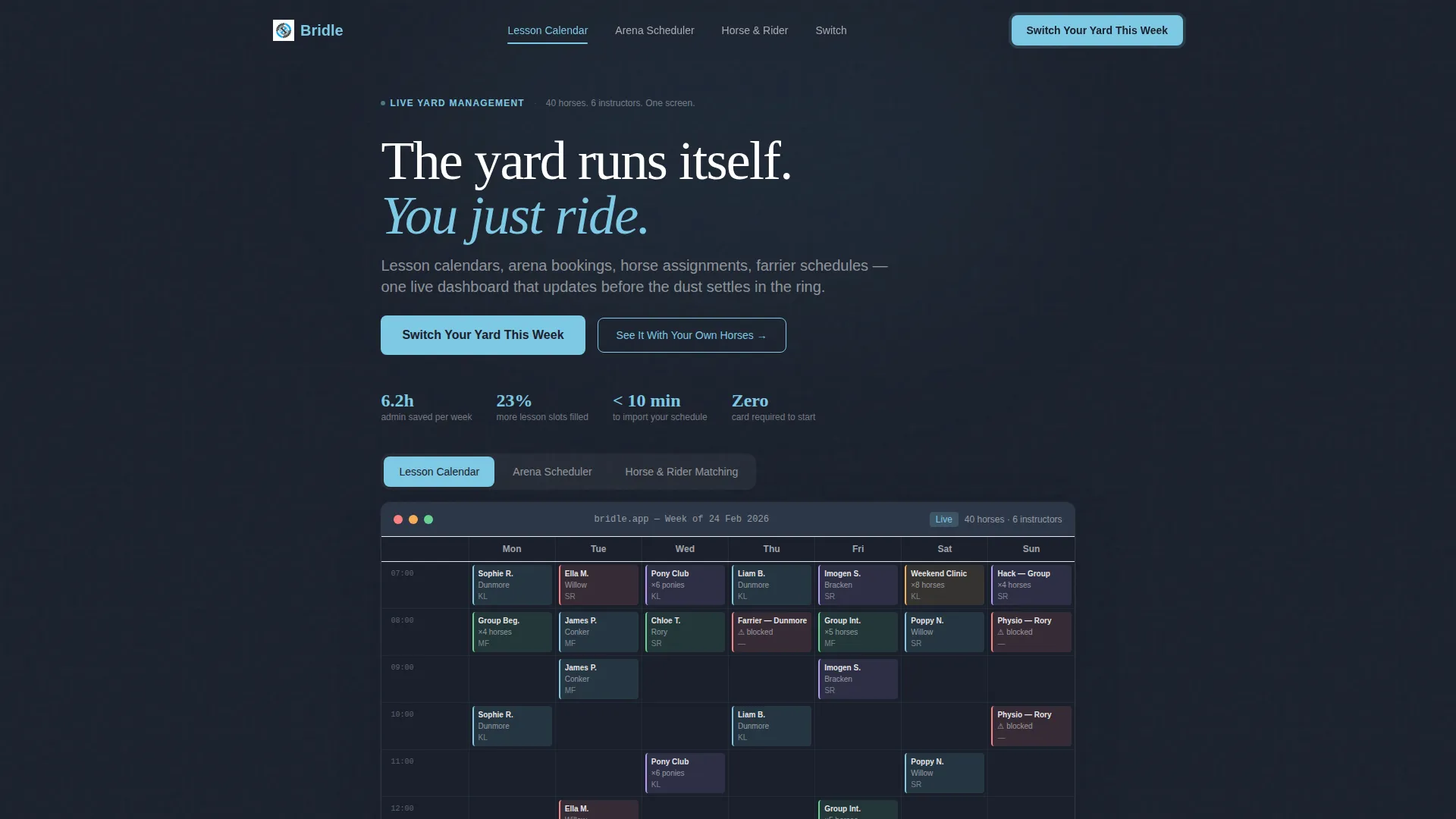 Equestrian Vertical SaaS Booking Website Template