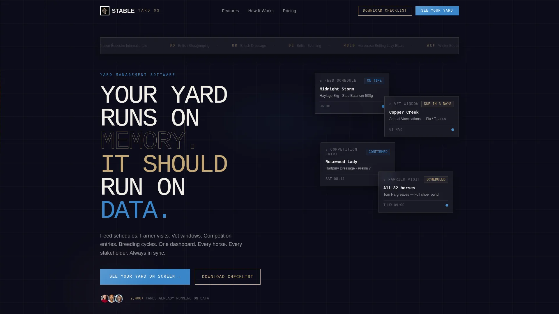 Equestrian Management Software Landing Page Template