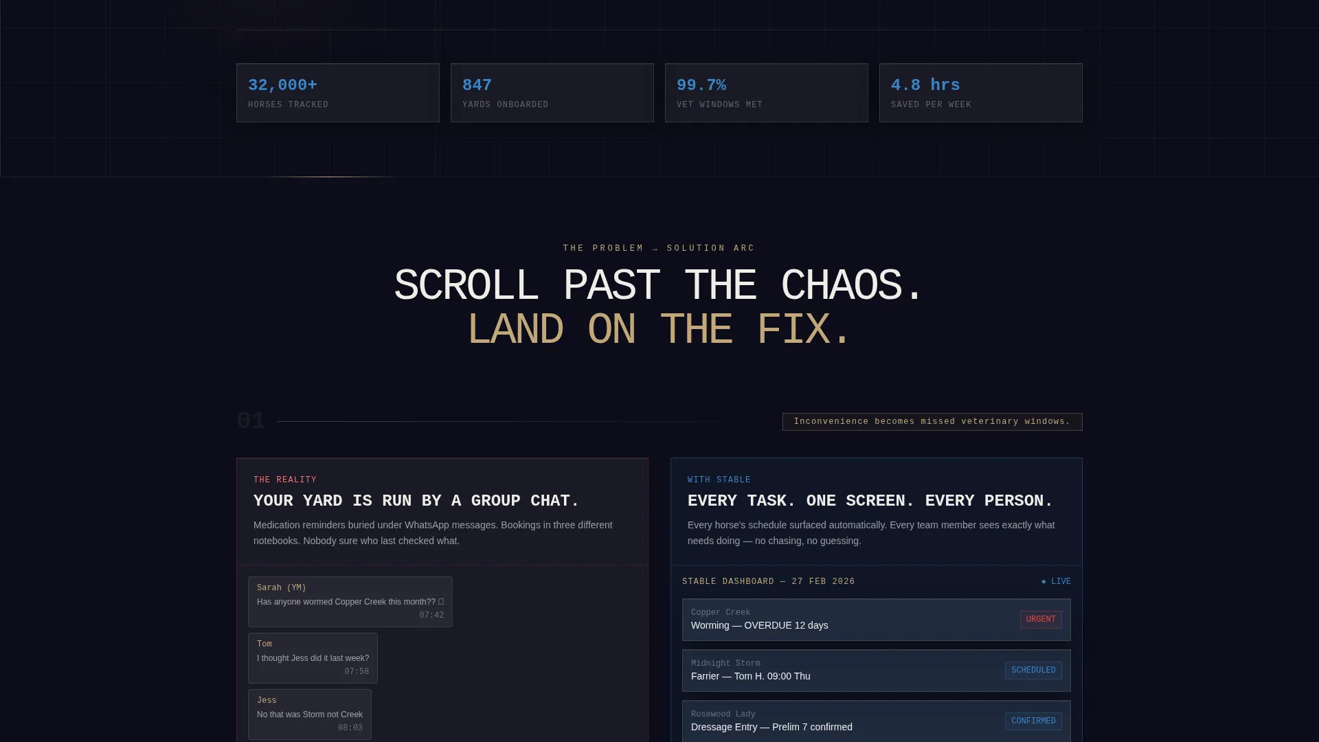 Equestrian Management Software Landing Page Template