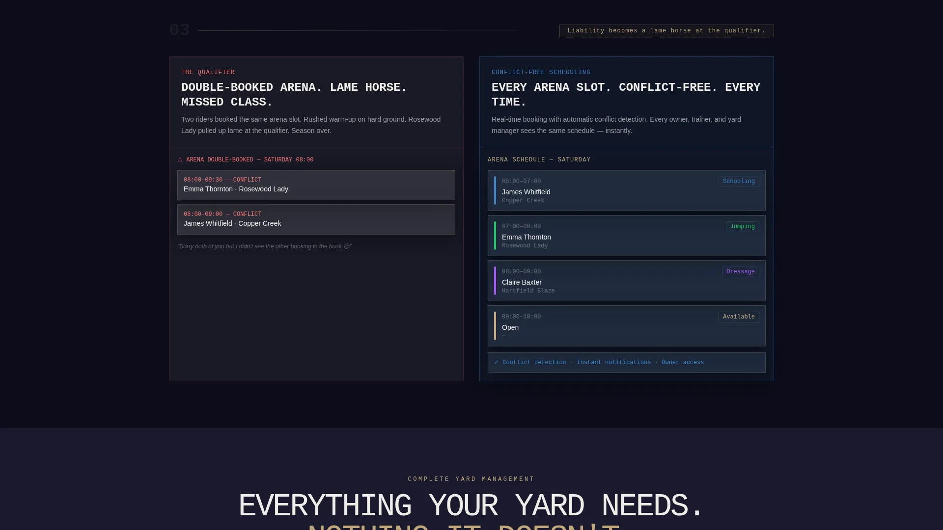 Equestrian Management Software Landing Page Template