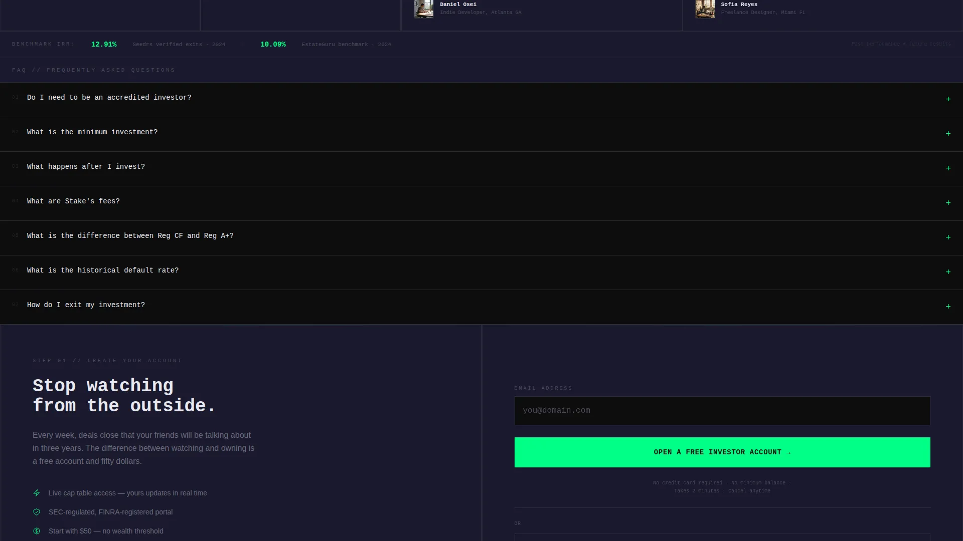 Equity Crowdfunding Bento Grid Landing Page Template