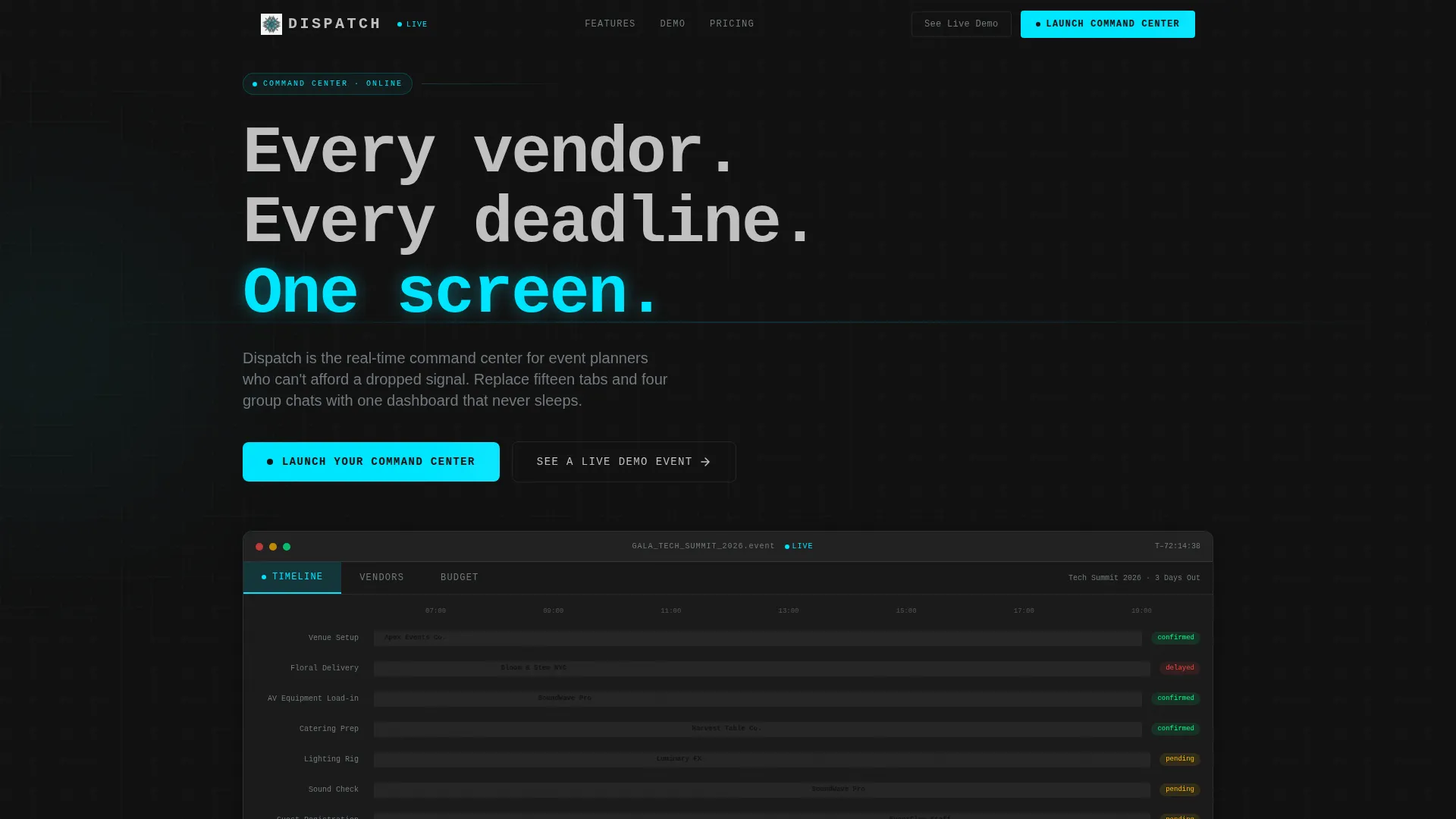 Event Planning Digital Presence Directory Website Template