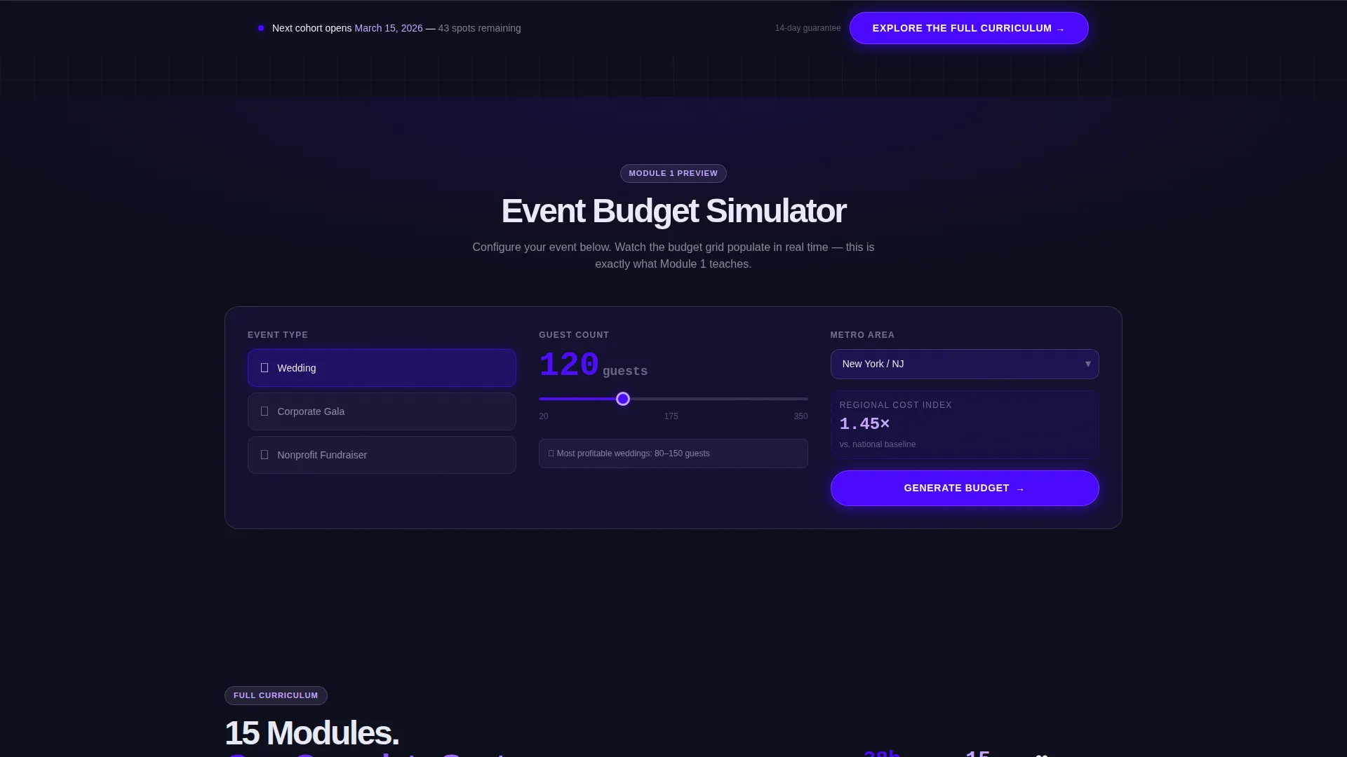 Event Planning Digital Presence Professional Website Template