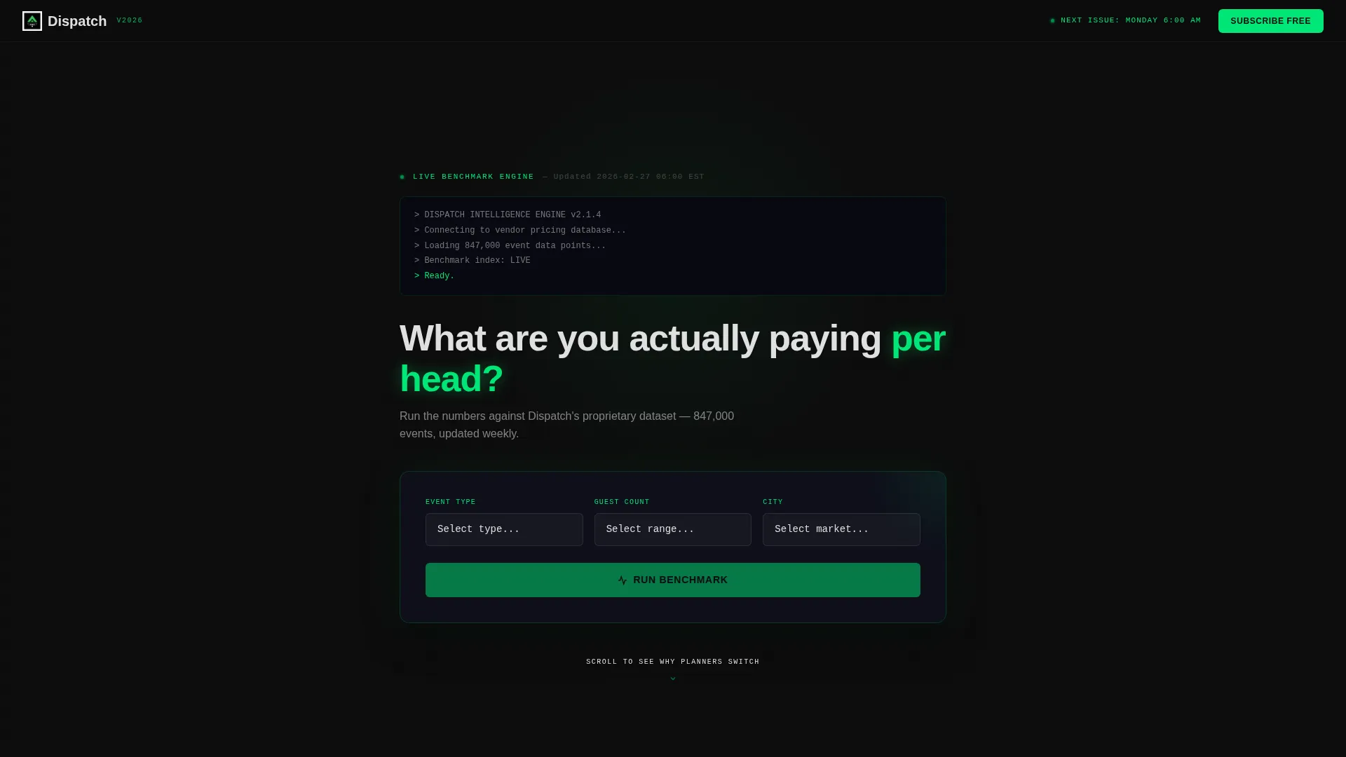 Event Planning Digital Presence Specialist Cost Calculator Website Template
