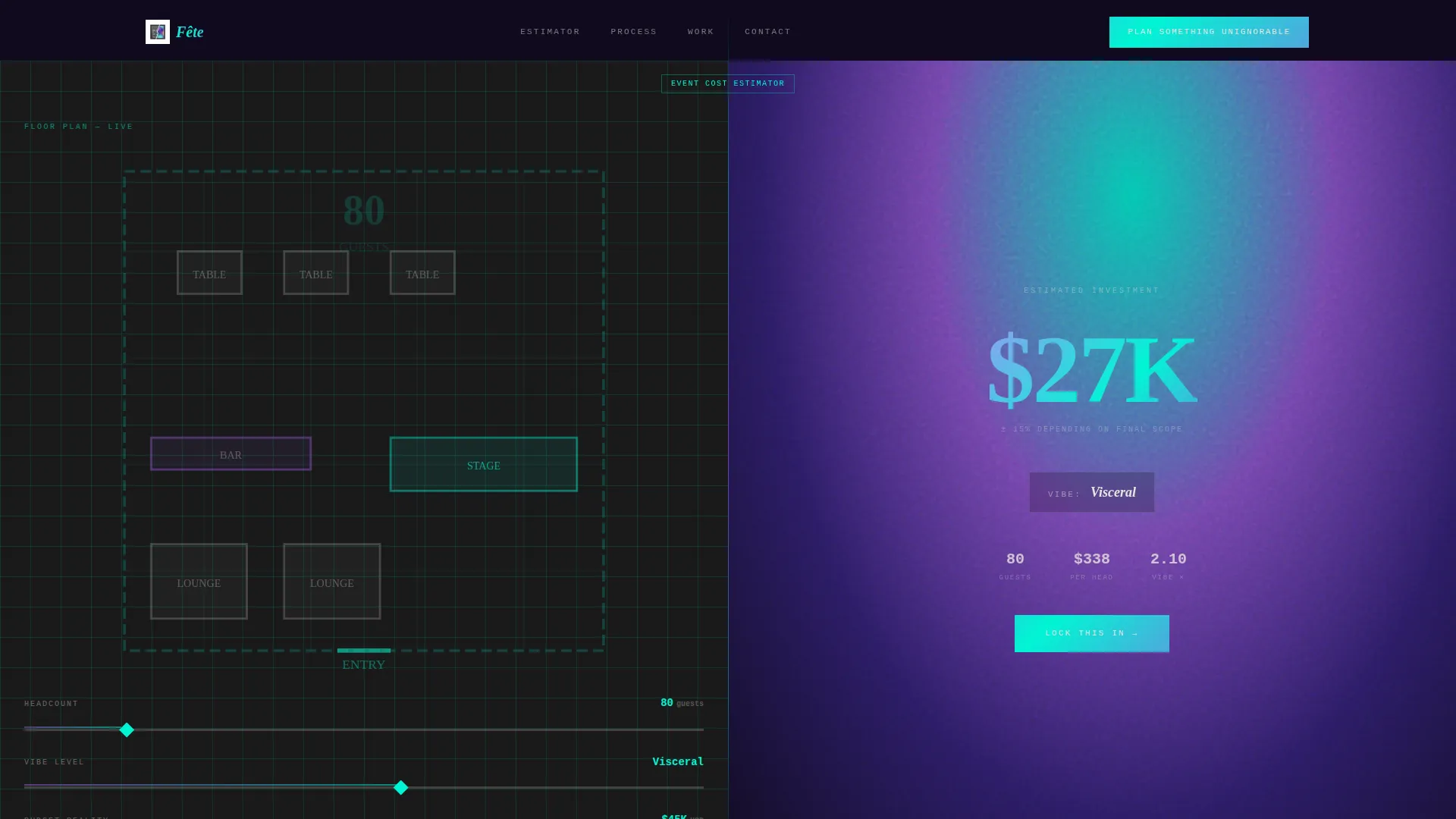 Event Planning Digital Presence Pricing Website Template