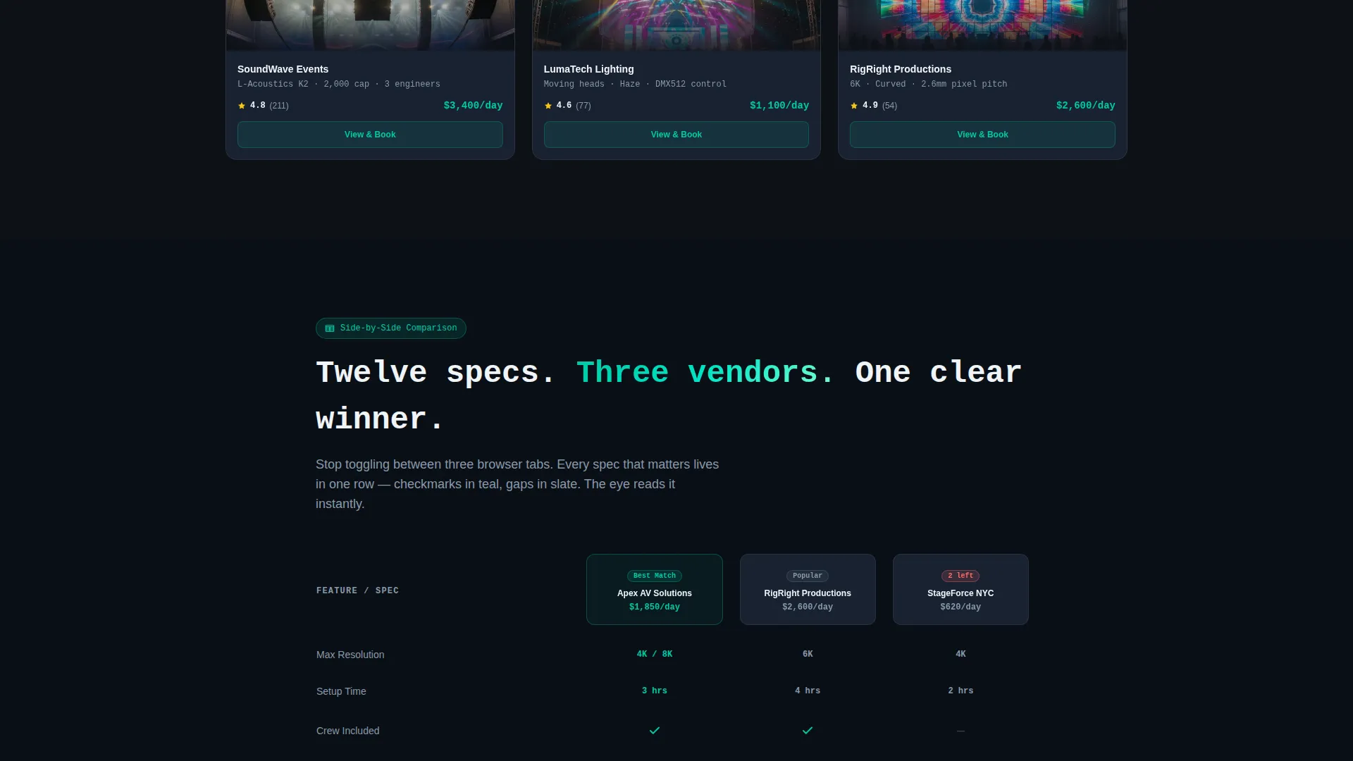 Event Tech Vertical SaaS Booking Website Template