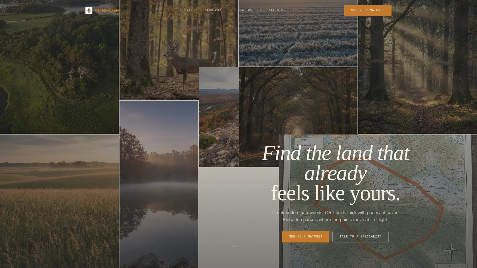 Hunting & Recreational Land Brokerage Landing Page