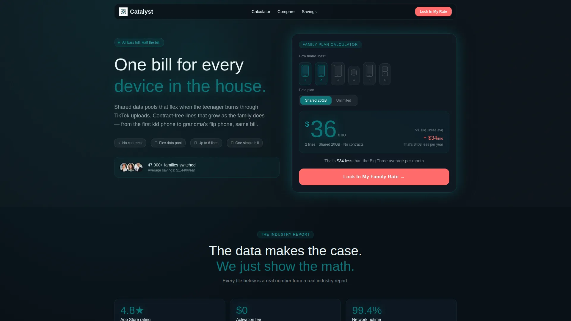 Family Mobile Plan Landing Page Template