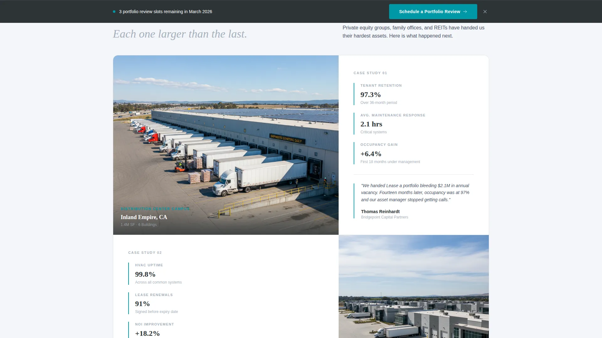 Industrial Property Management Landing Page Template