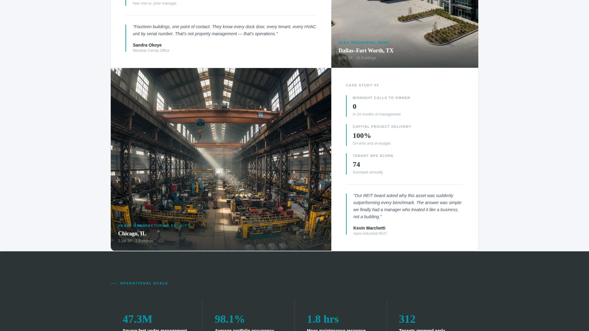 Industrial Property Management Landing Page Template
