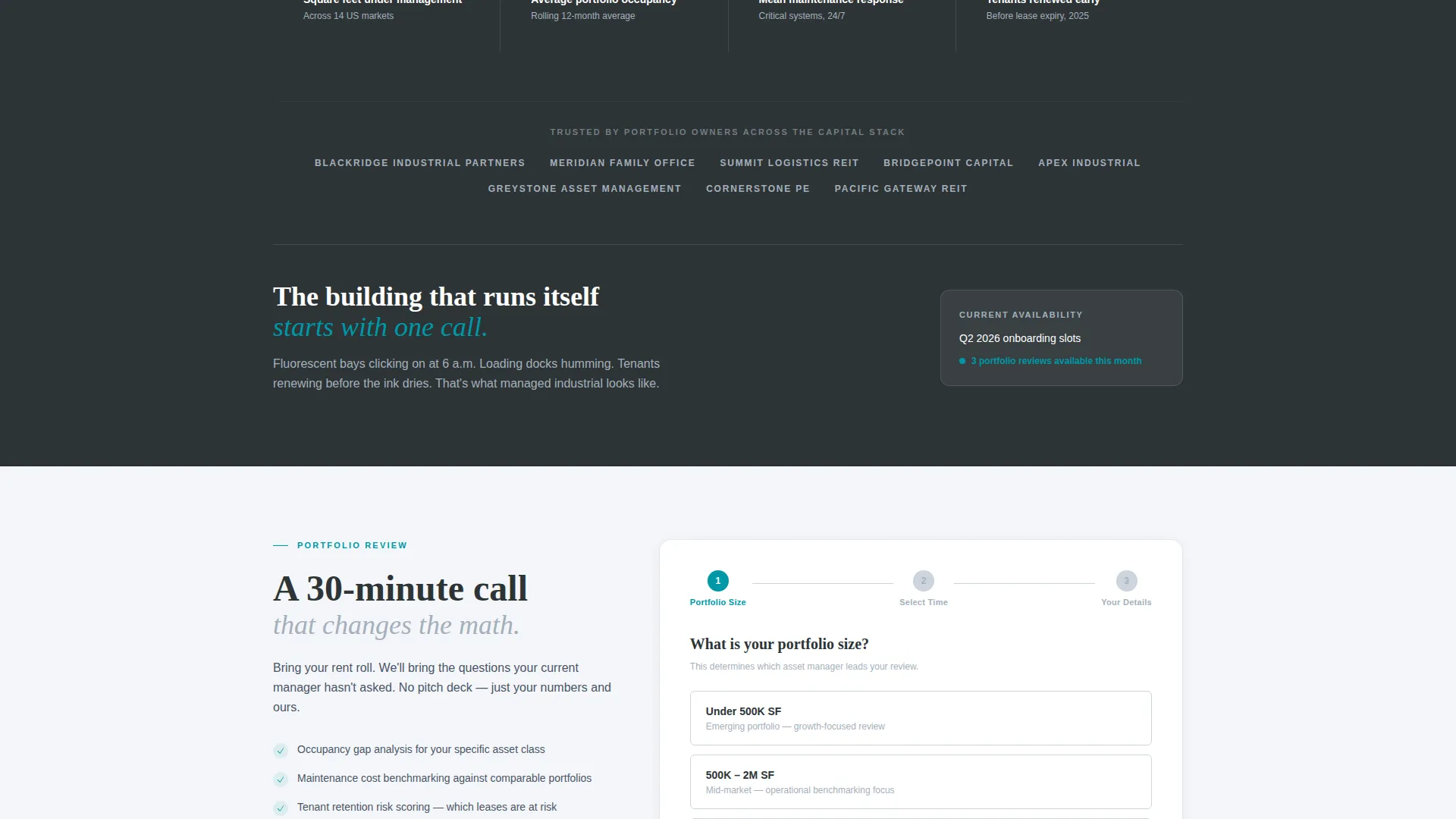 Industrial Property Management Landing Page Template