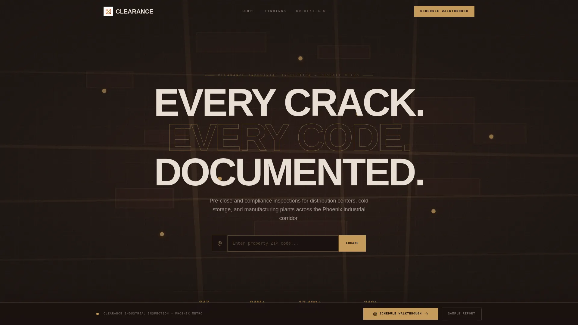 Industrial Warehouse Inspection Landing Page Template