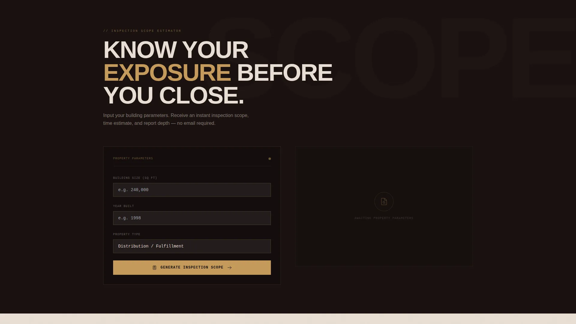 Industrial Warehouse Inspection Landing Page Template