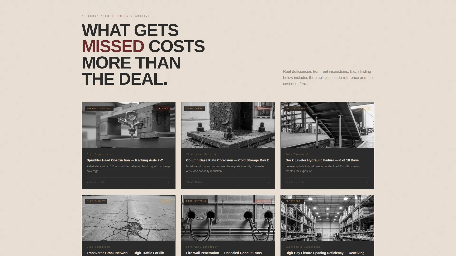 Industrial Warehouse Inspection Landing Page Template
