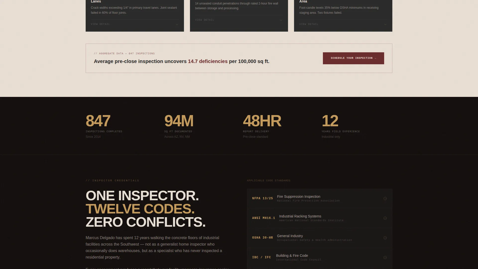 Industrial Warehouse Inspection Landing Page Template