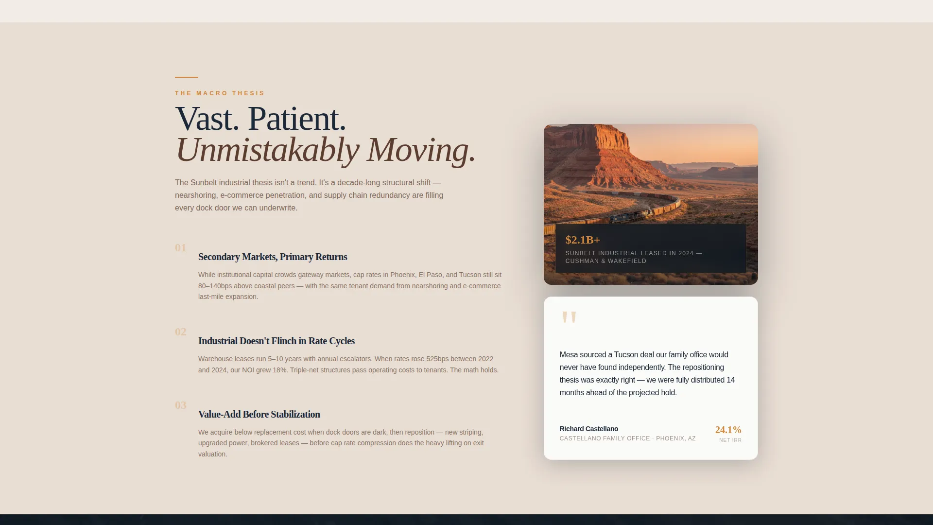 Industrial Warehouse Investment Landing Page Template