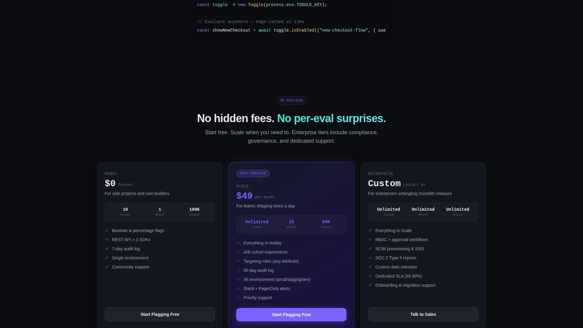 Feature Flag Manager Landing Page Template