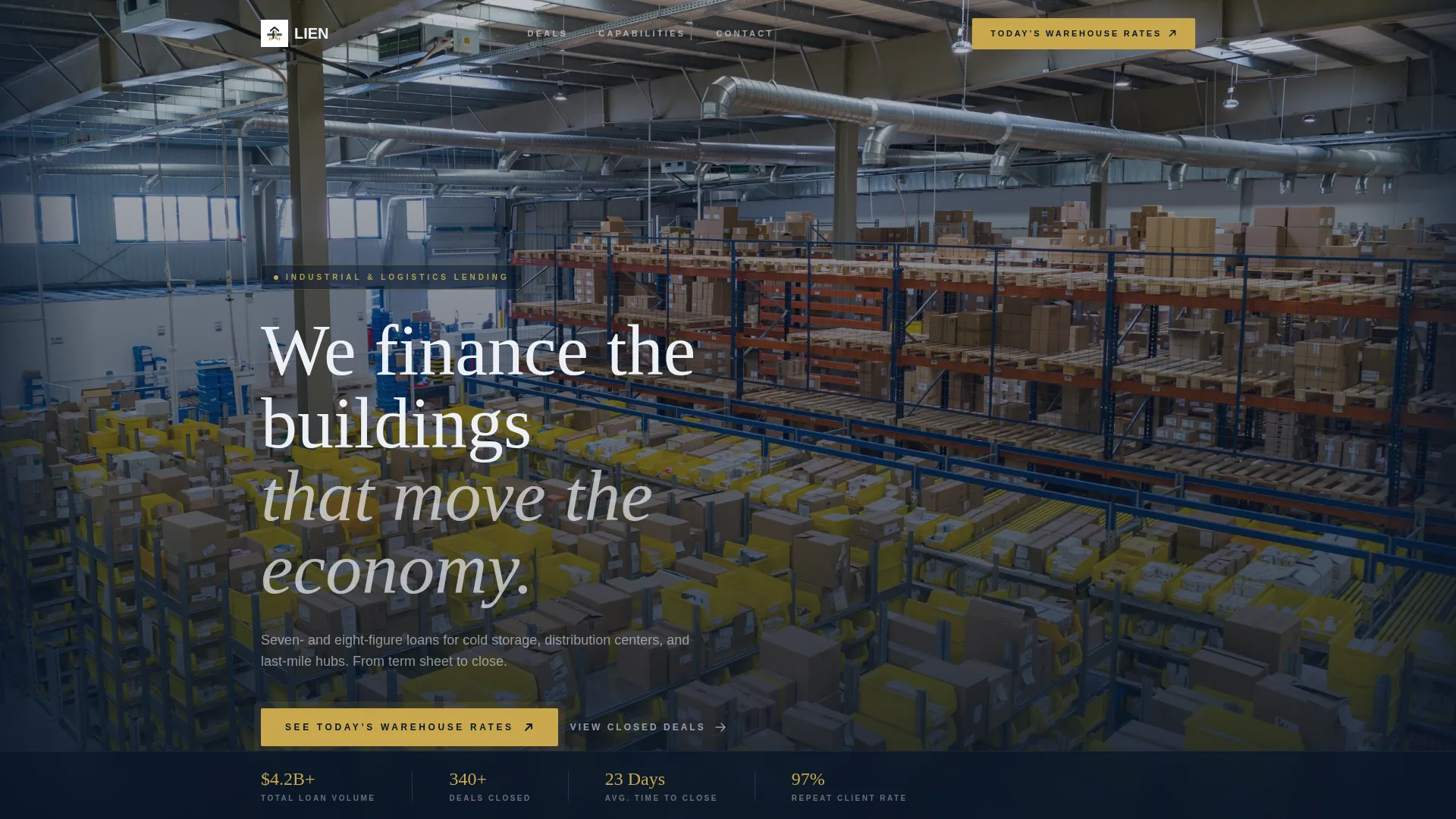 Industrial Warehouse Mortgage Broker Landing Page