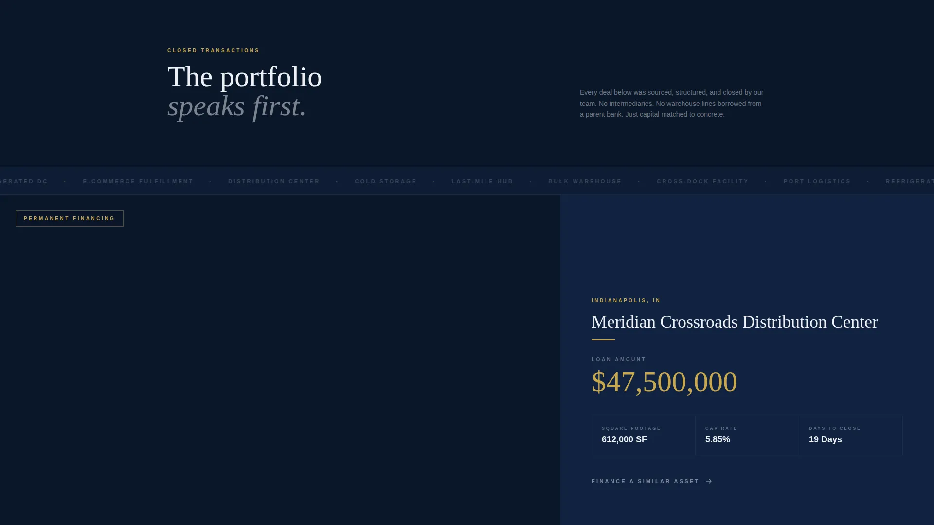 Industrial Warehouse Mortgage Broker Landing Page