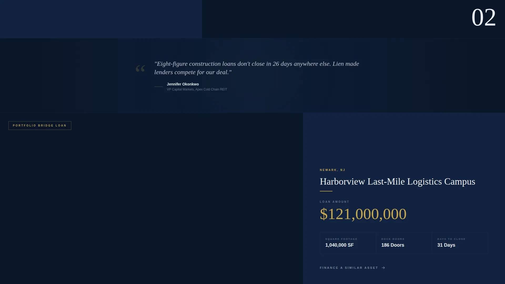 Industrial Warehouse Mortgage Broker Landing Page