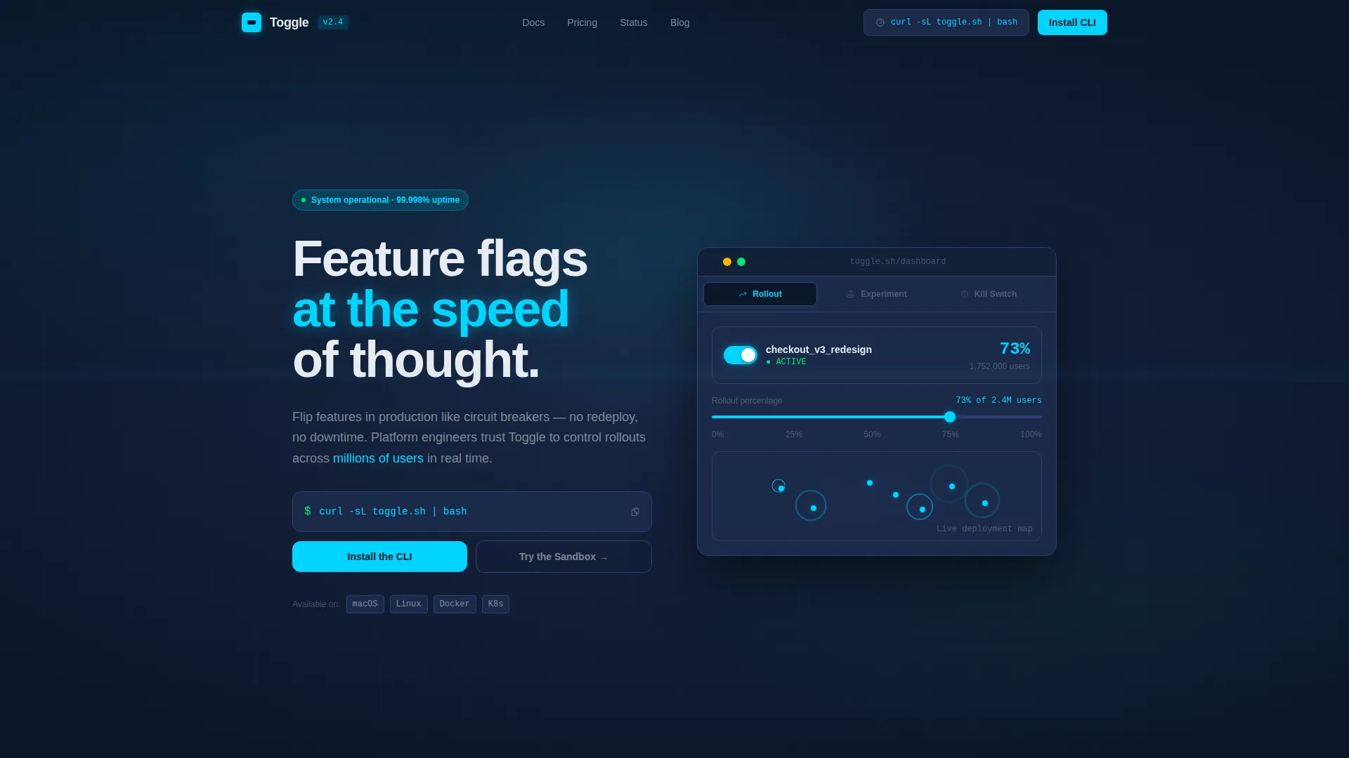 Advanced Feature Flag Landing Page Template