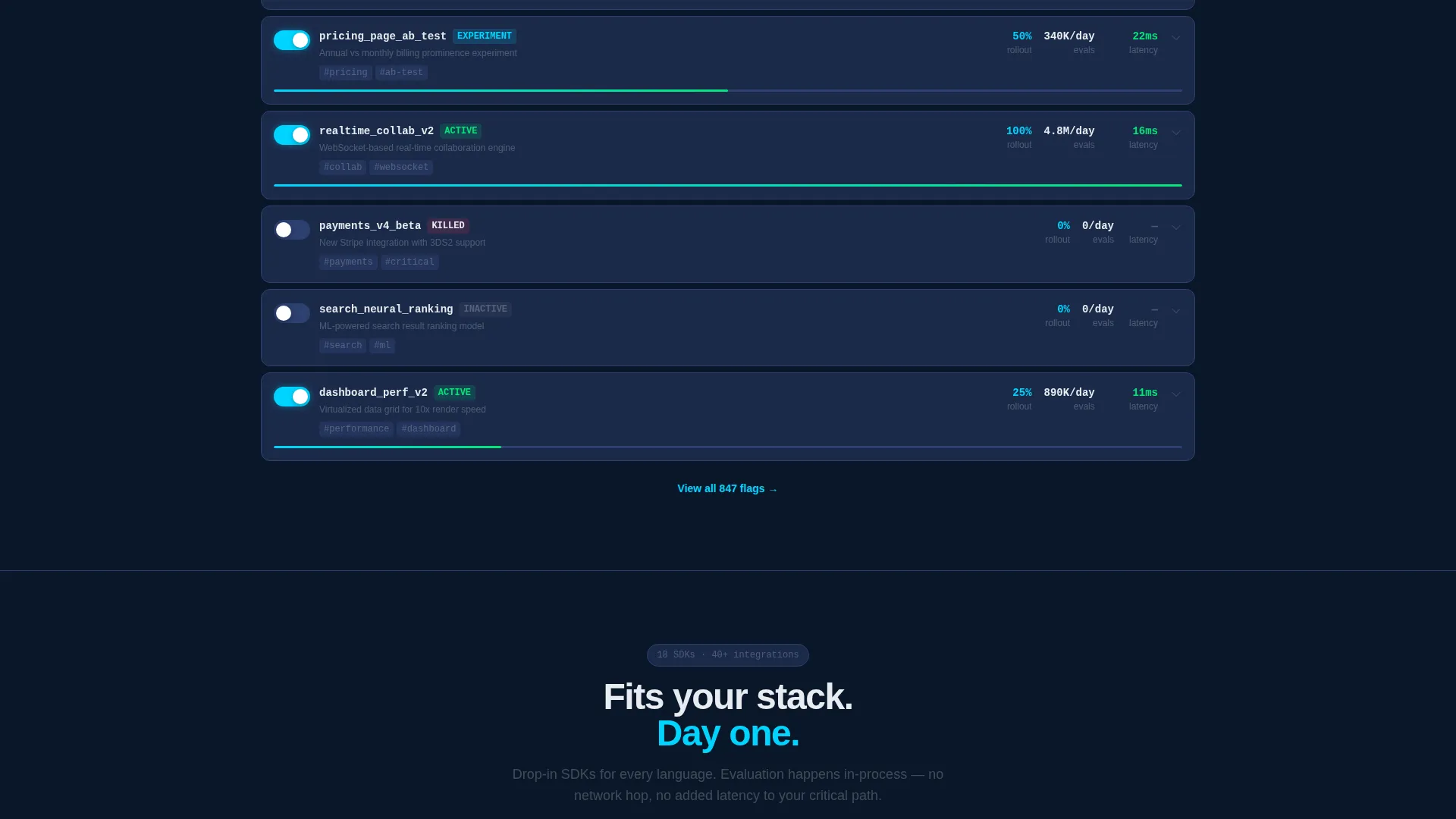 Advanced Feature Flag Landing Page Template