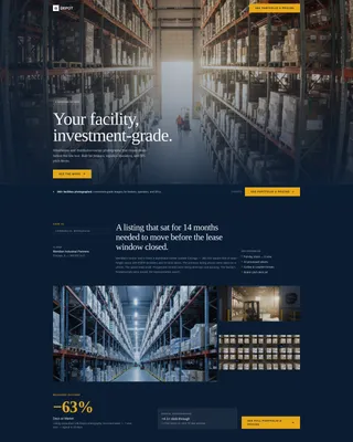 Industrial Warehouse Photography Landing Page Template