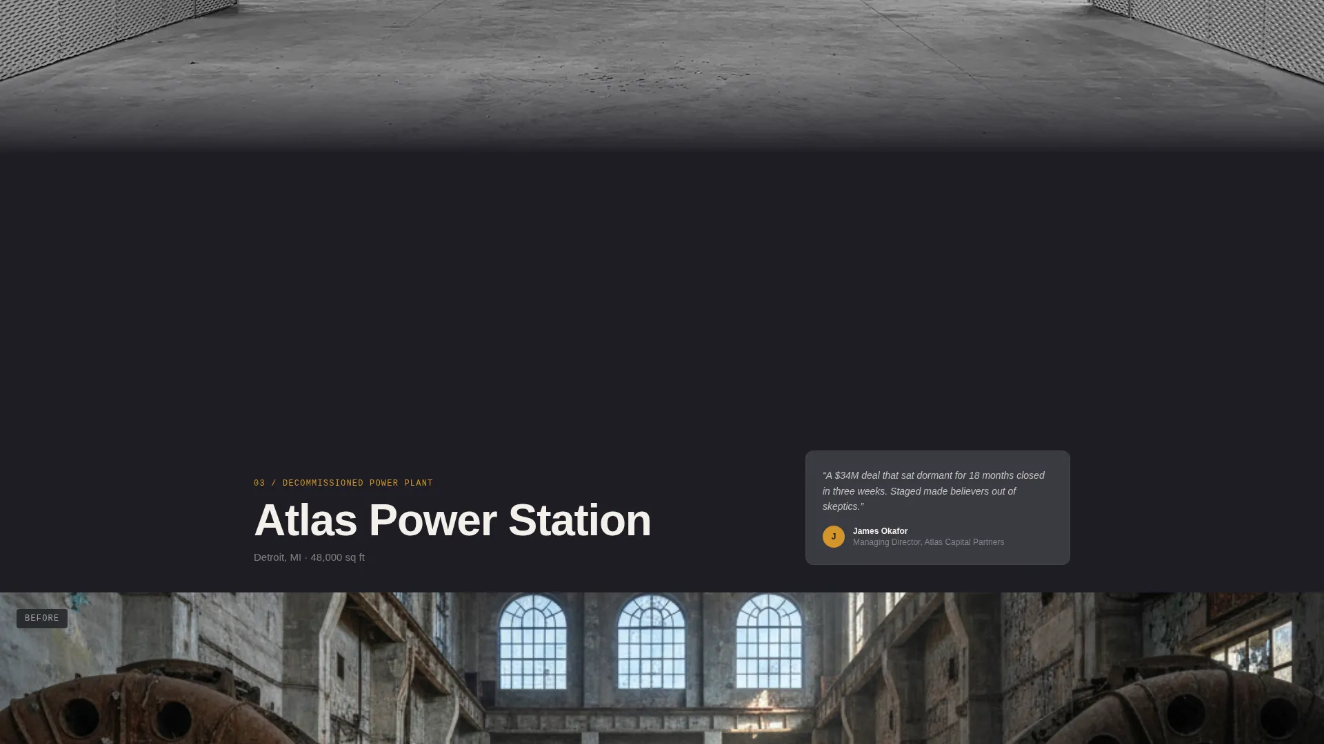 Industrial Warehouse Staging Landing Page Template