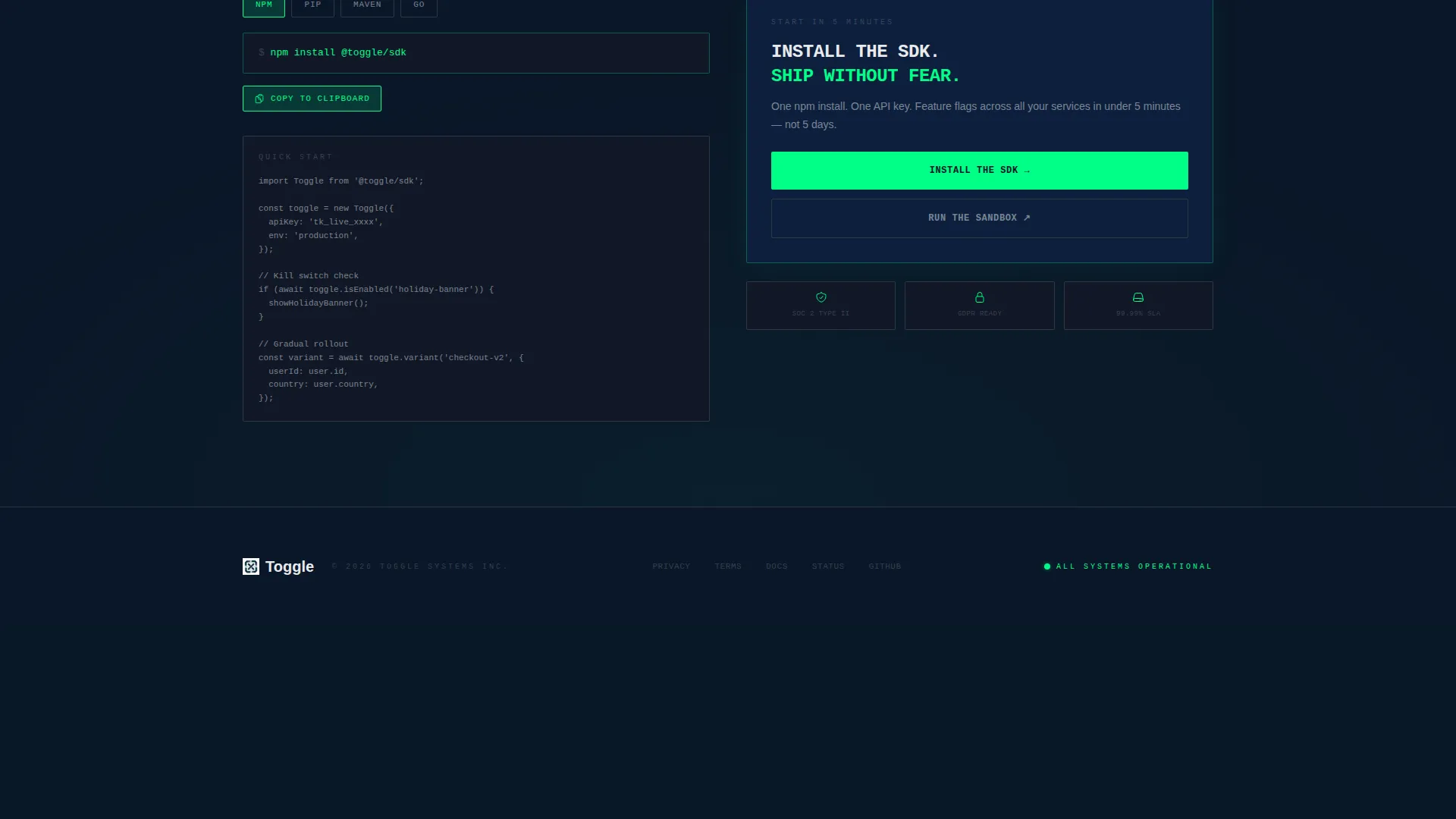 Dynamic Feature Flag Landing Page Template