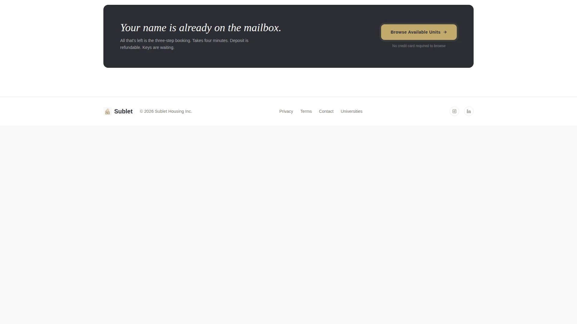 Premium Intern Housing Landing Page Template