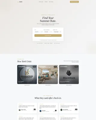 Premium Intern Housing Landing Page Template