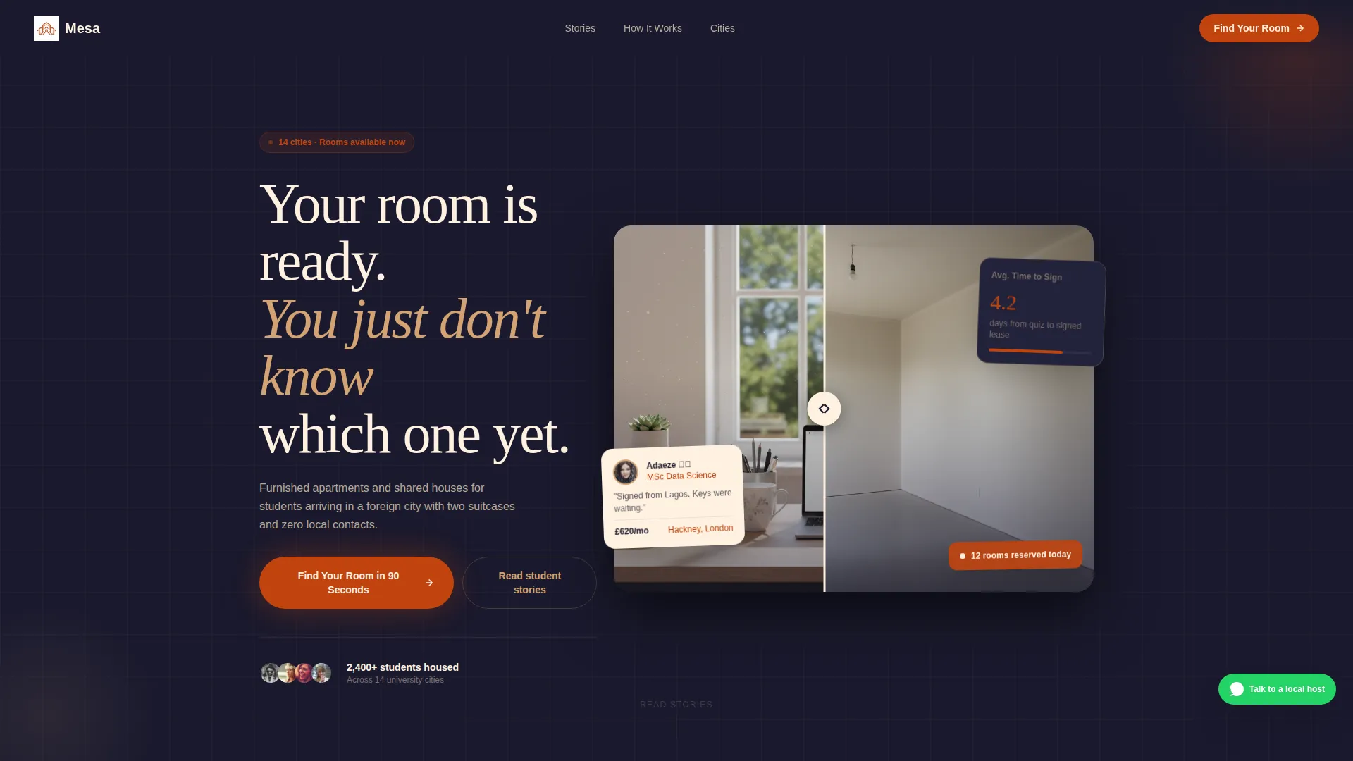 International Student Housing Landing Page Template