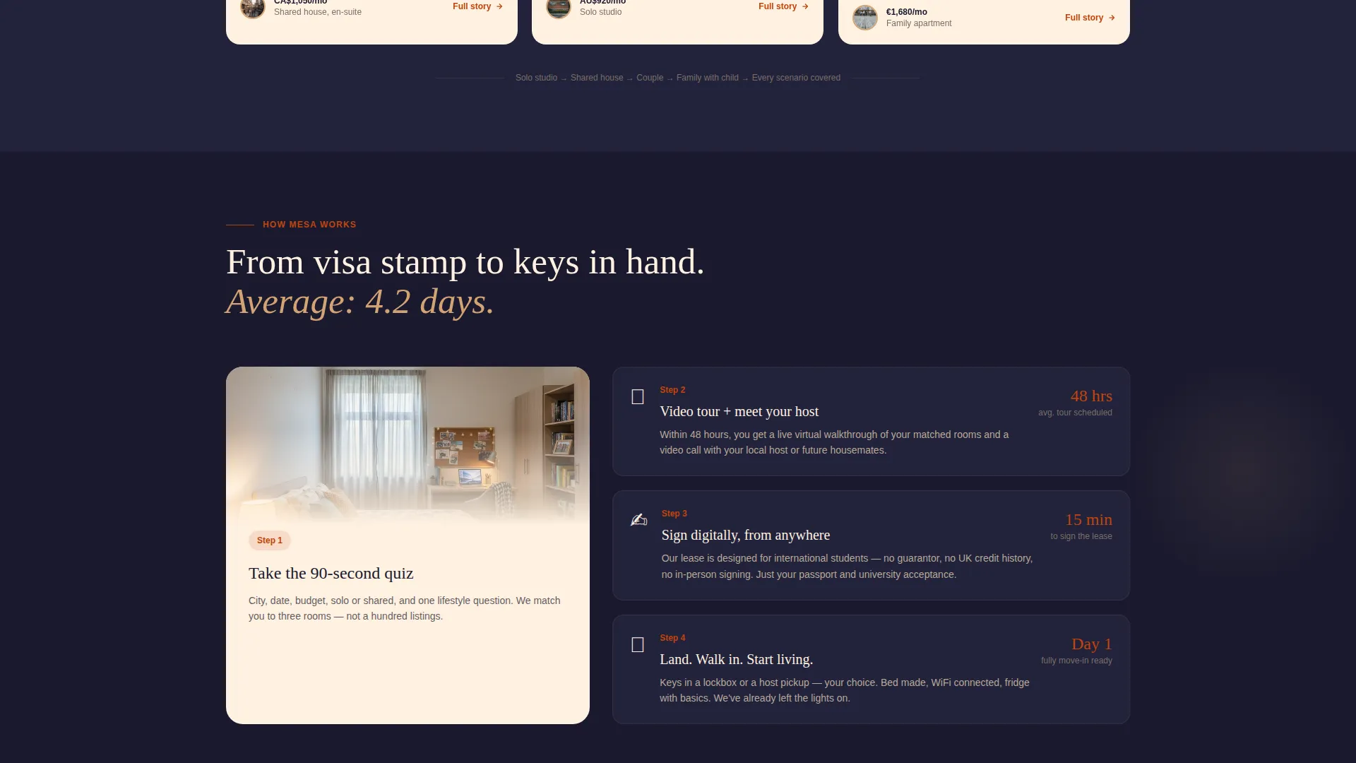 International Student Housing Landing Page Template