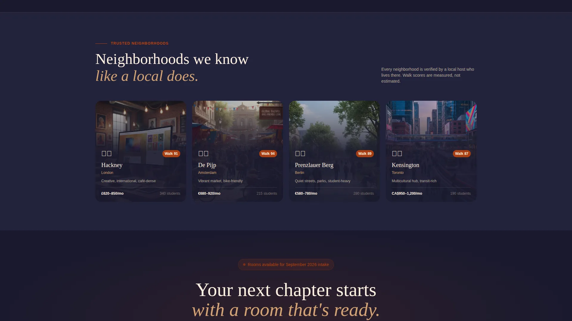 International Student Housing Landing Page Template