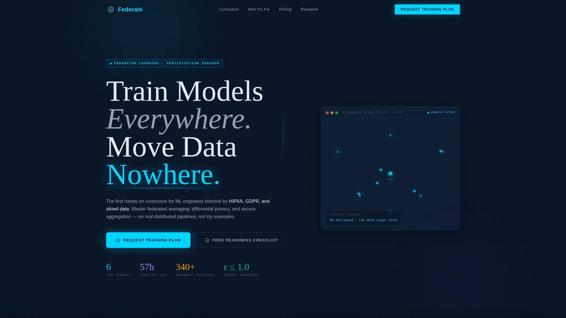 Federated Learning Certification Landing Page Template