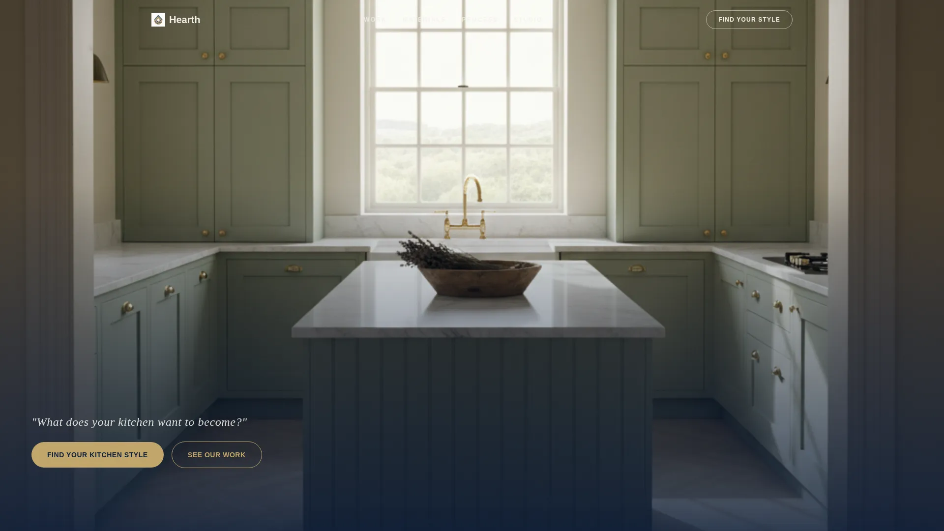 Pastoral Kitchen Interior Design Studio Landing Page
