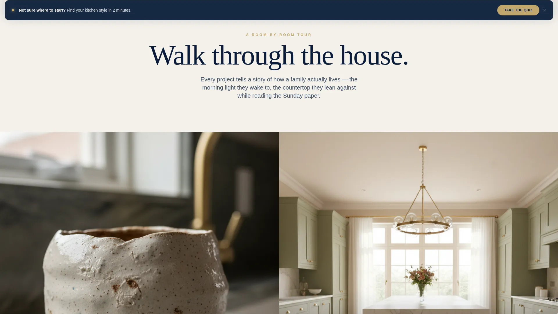 Pastoral Kitchen Interior Design Studio Landing Page