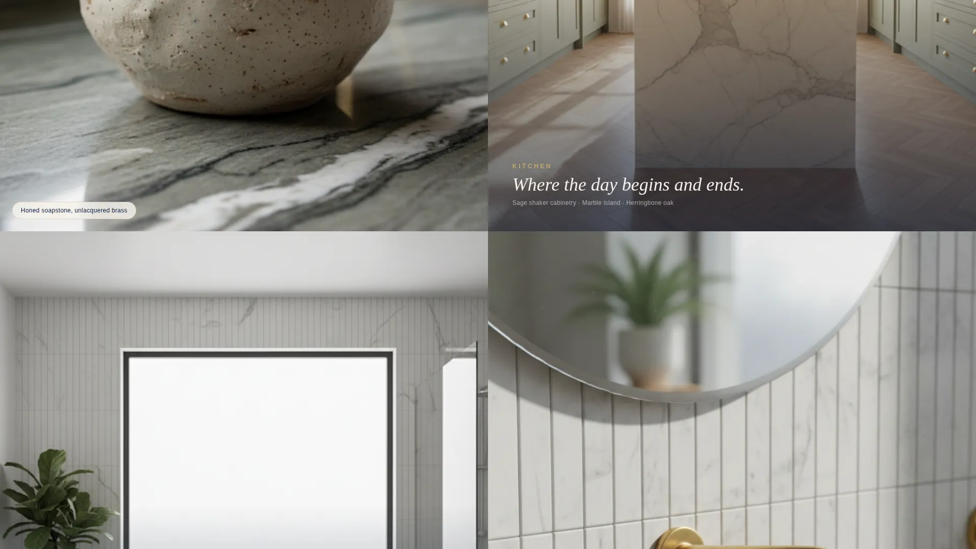 Pastoral Kitchen Interior Design Studio Landing Page
