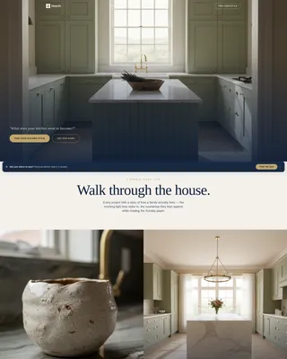 Pastoral Kitchen Interior Design Studio Landing Page