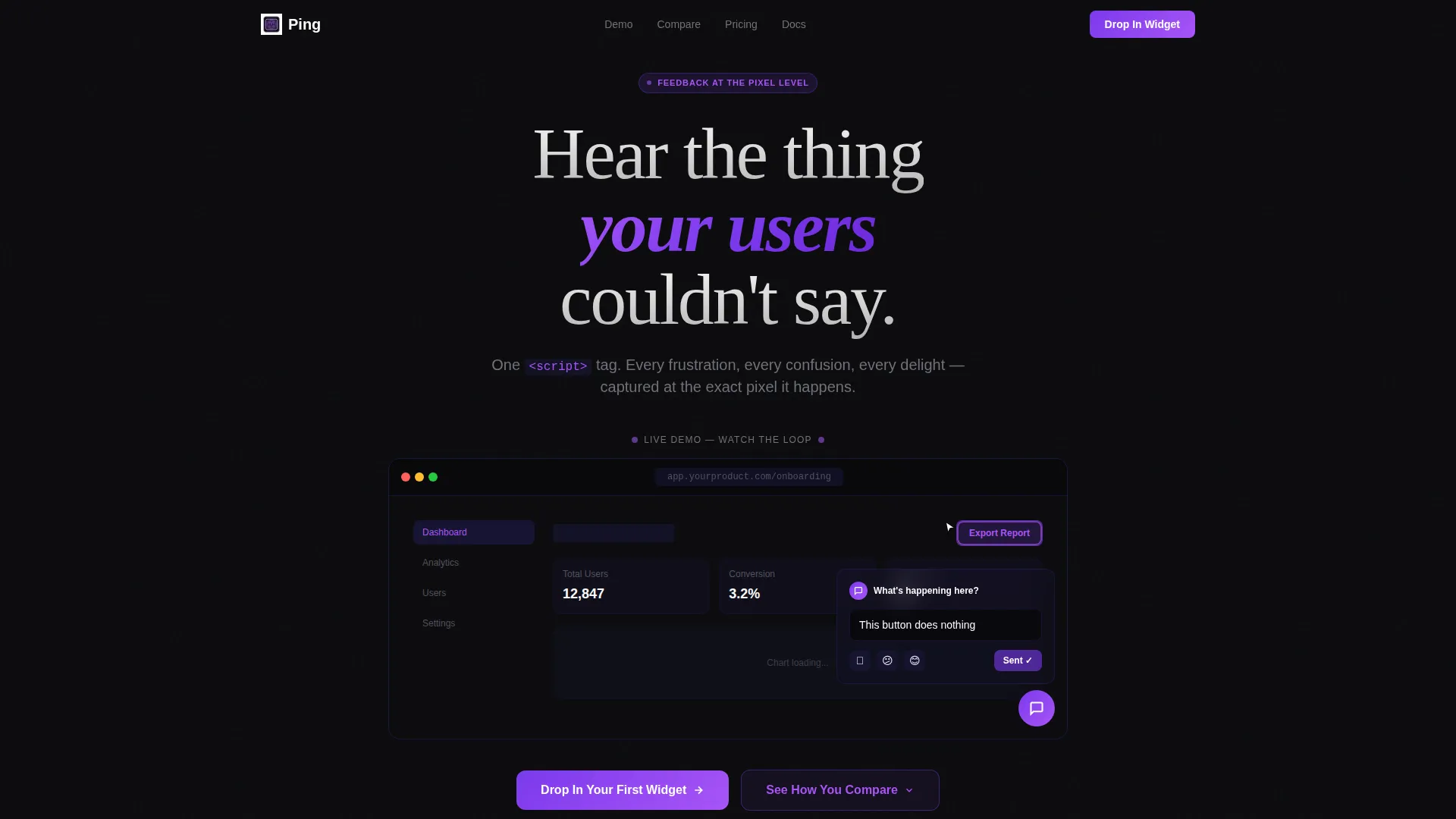 Feedback Widget Landing Page Template