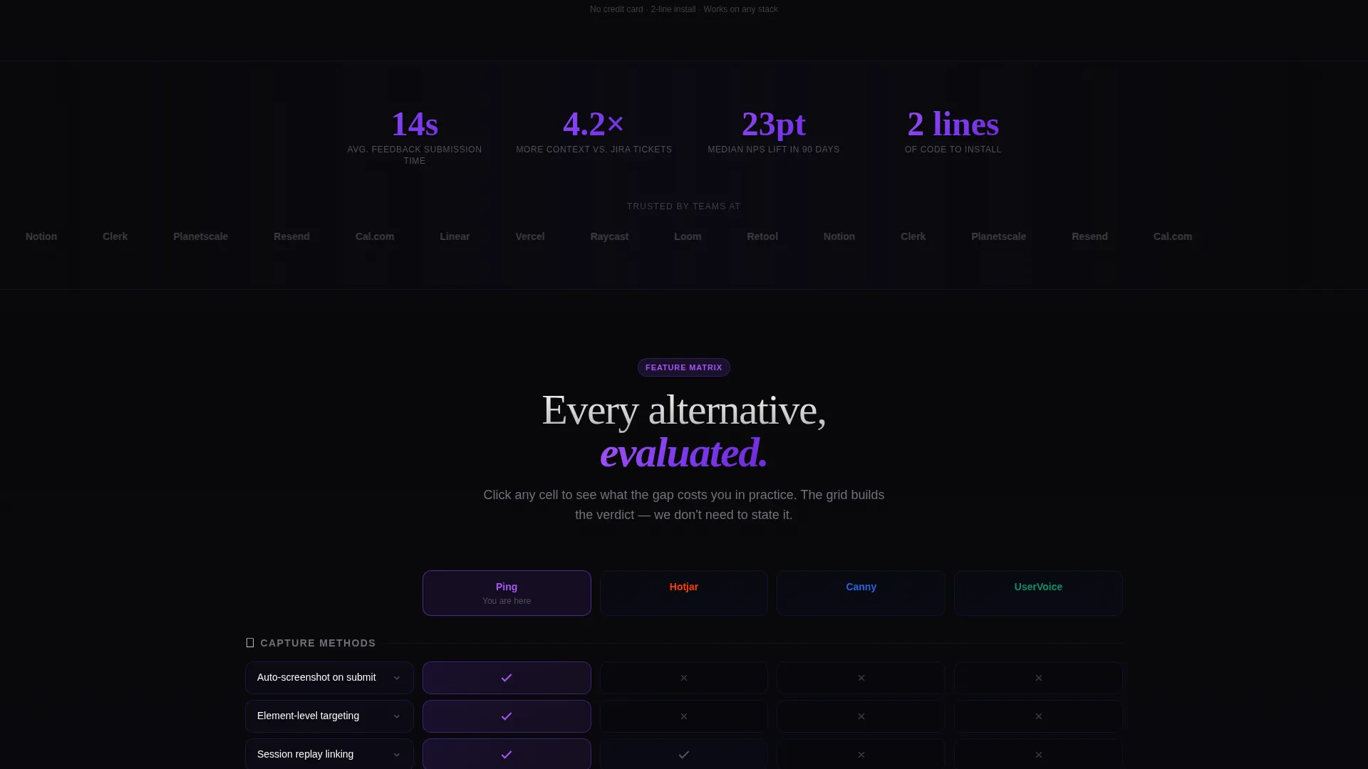Feedback Widget Landing Page Template