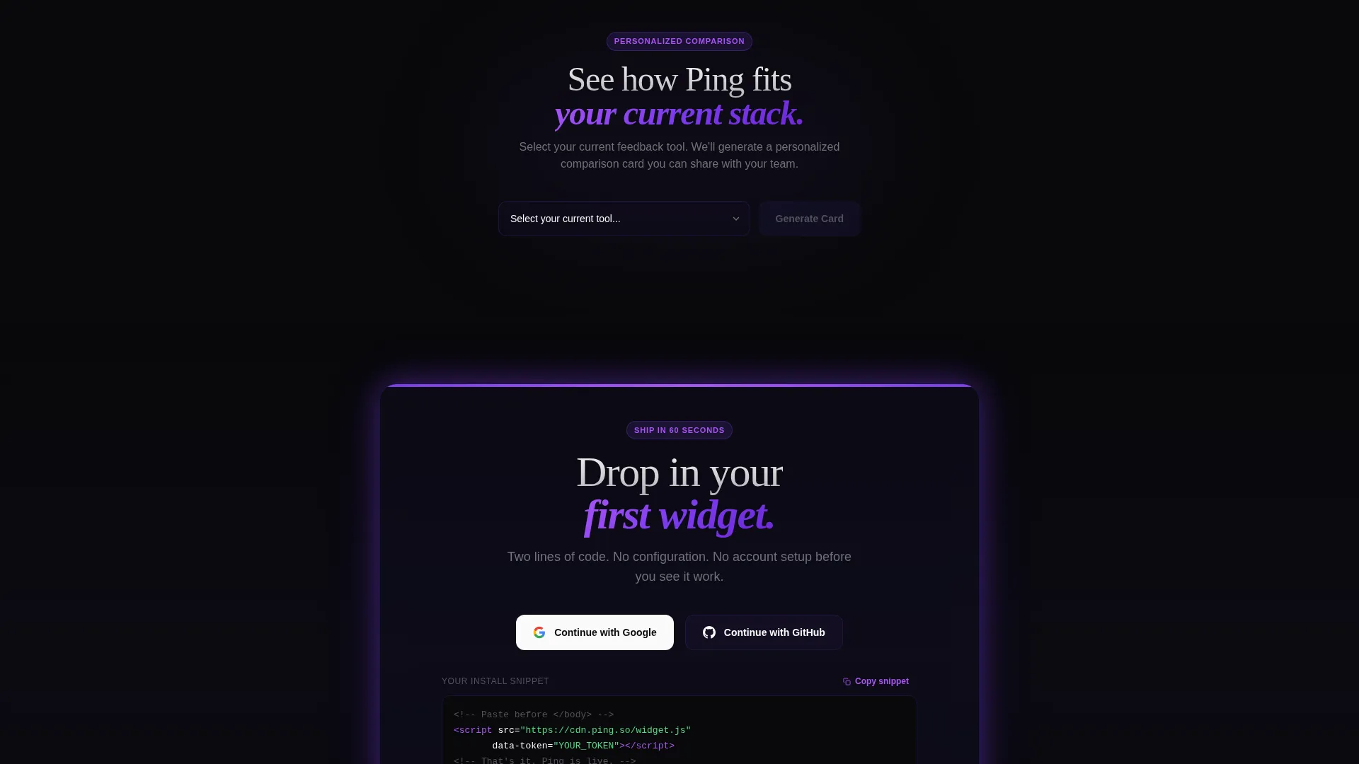 Feedback Widget Landing Page Template