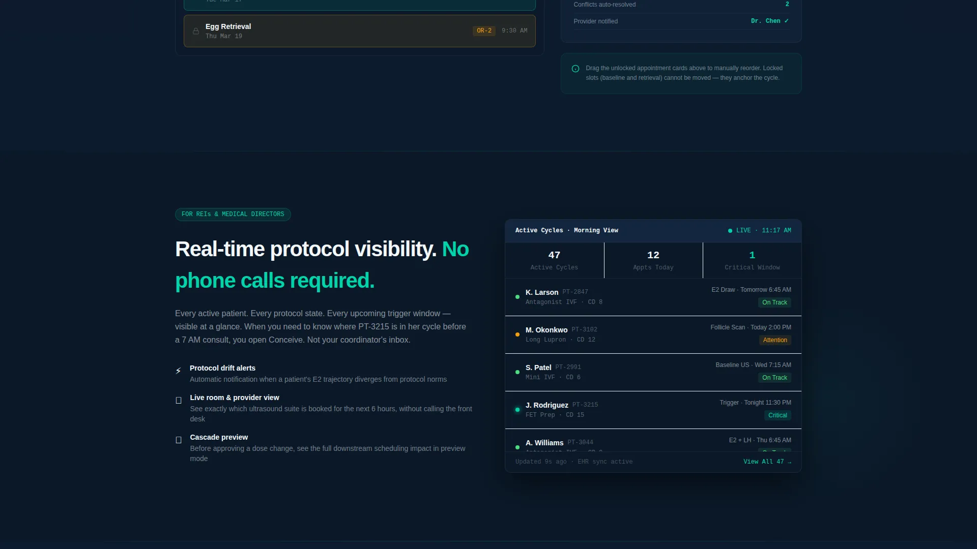 Precision Fertility Booking System Landing Page