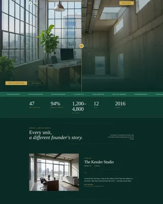 Executive Live-Work Space Developer Landing Page