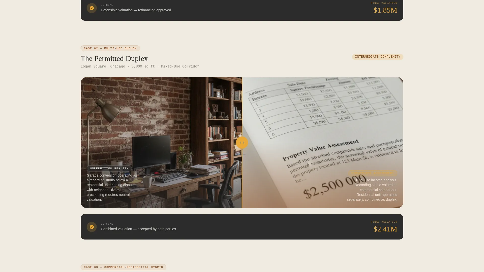 Live/Work Space Appraiser Landing Page Template