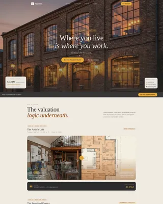 Live/Work Space Appraiser Landing Page Template