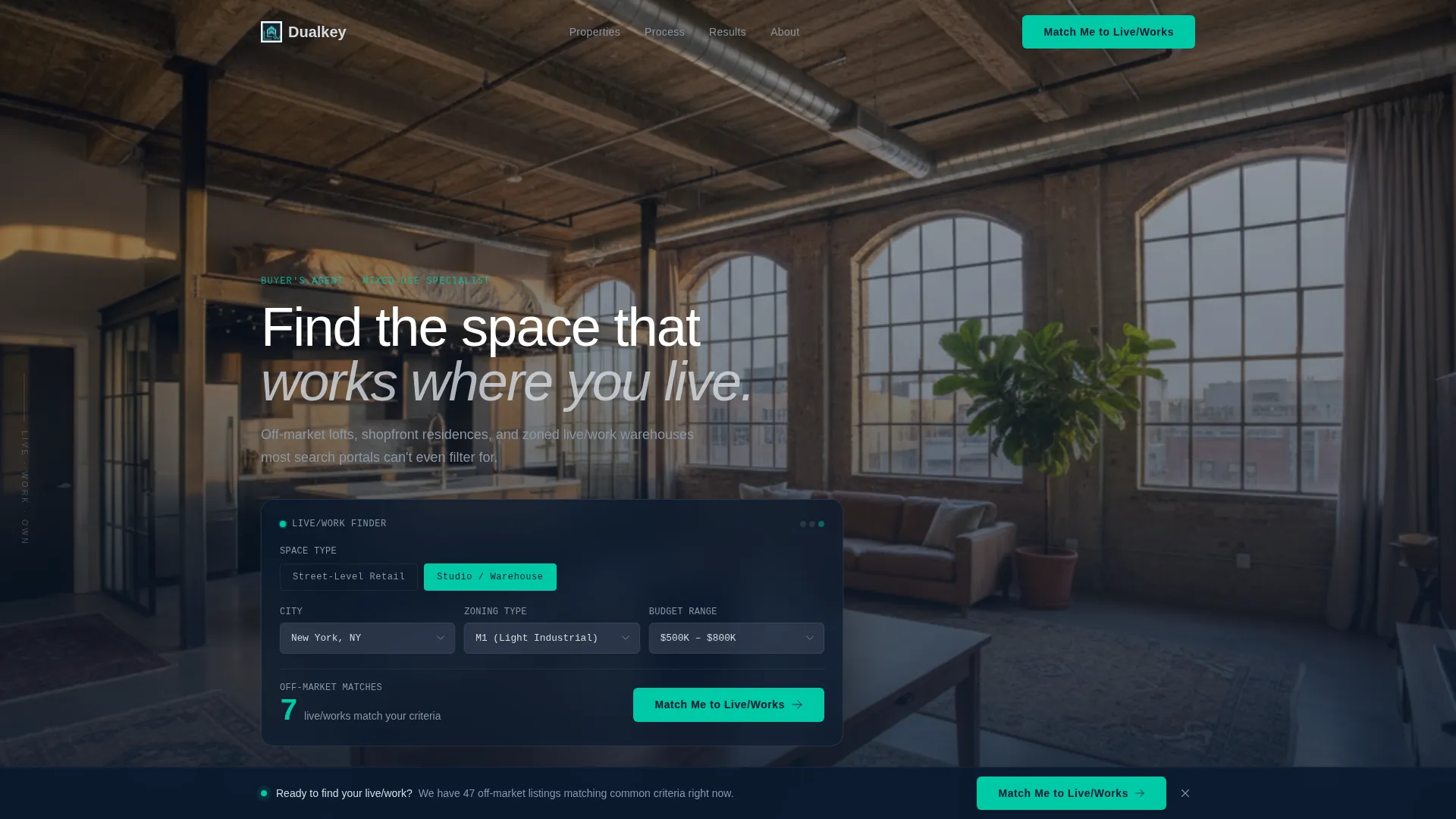 Live/Work Buyer's Agent Landing Page Template
