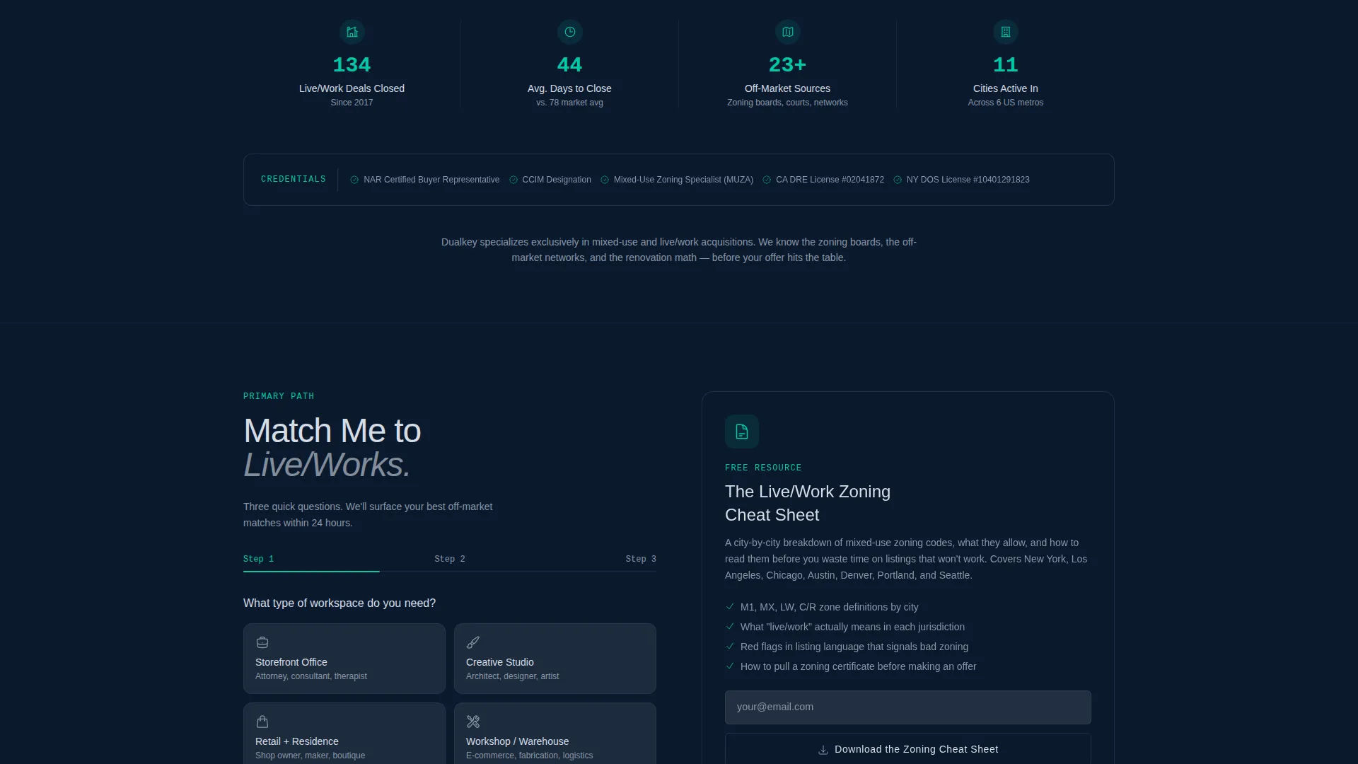 Live/Work Buyer's Agent Landing Page Template